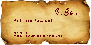 Vilheim Csanád névjegykártya